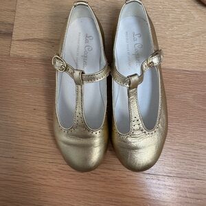 Elegant Gold Kids Dress Shoes